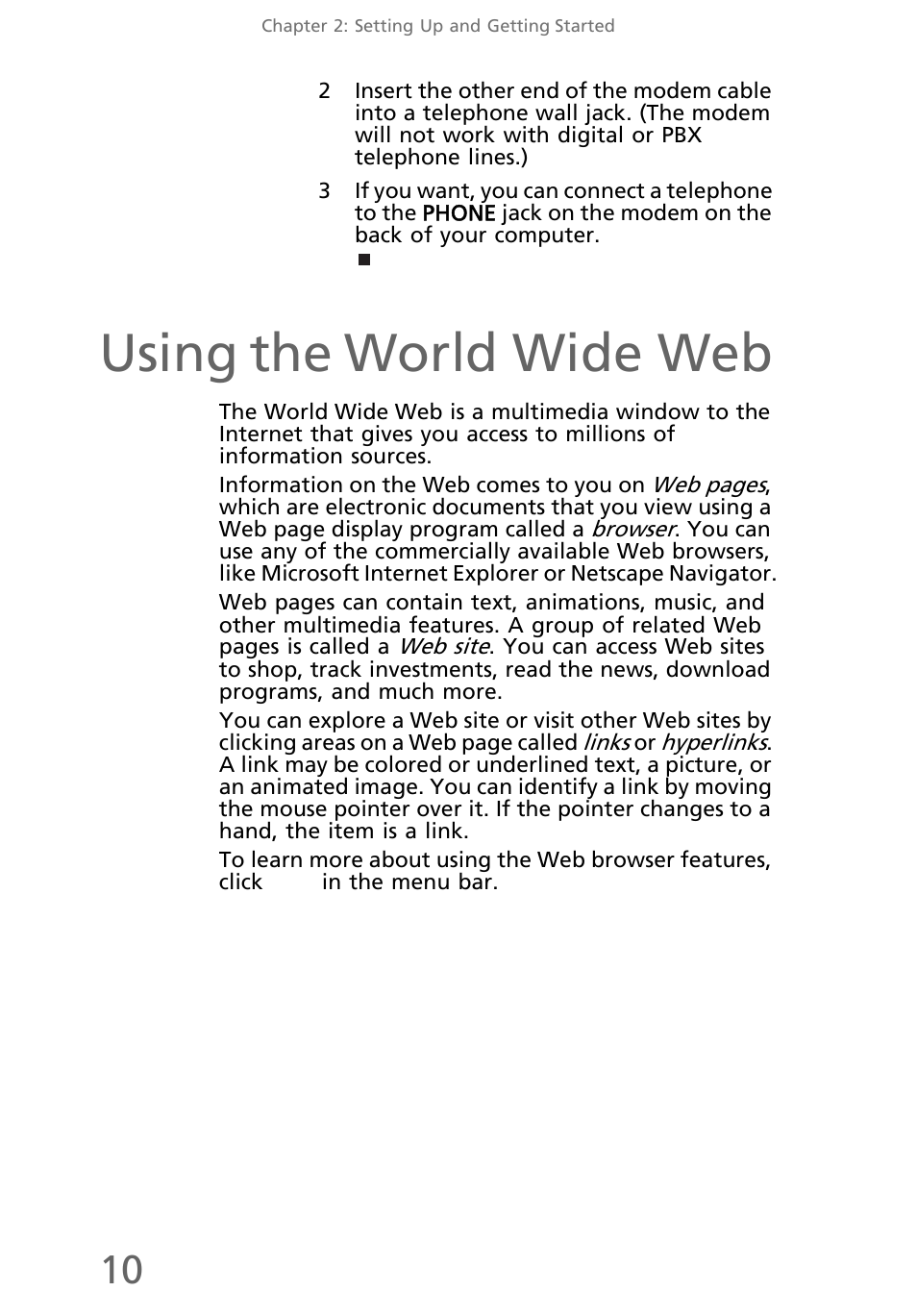 Using the world wide web | eMachines EL1300 User Manual | Page 20 / 80