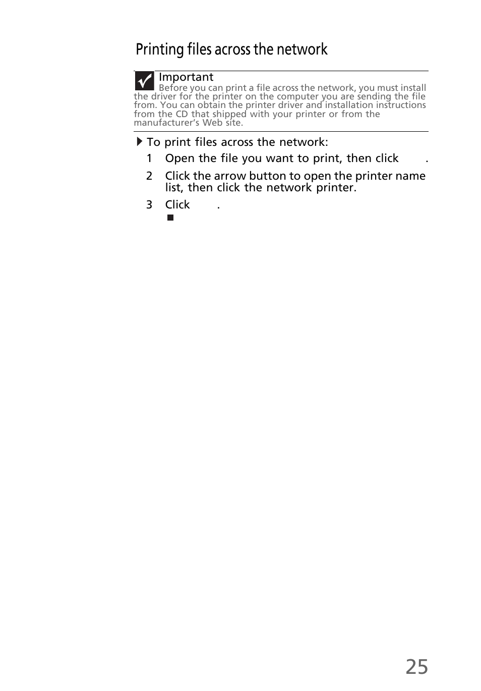 Printing files across the network, To print files across the network | eMachines EL1300 User Manual | Page 35 / 80