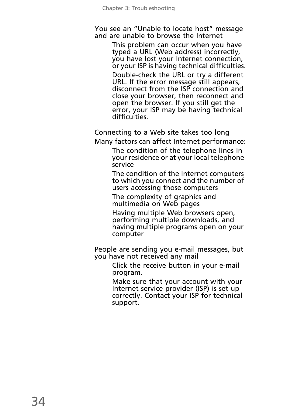 Connecting to a web site takes too long | eMachines EL1300 User Manual | Page 44 / 80