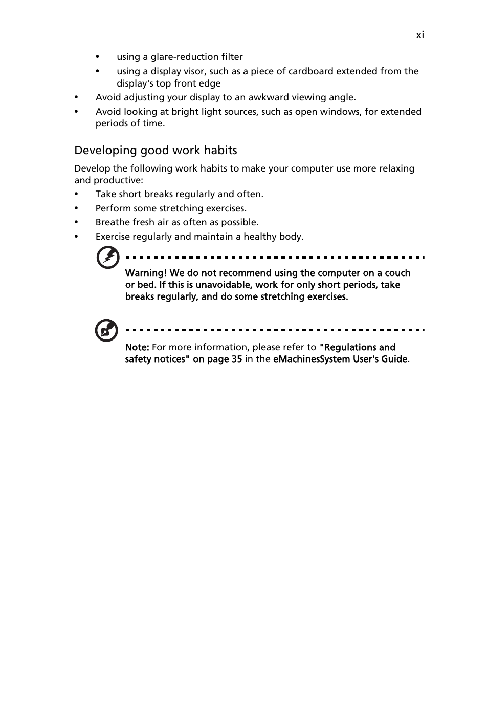 eMachines E510 Series User Manual | Page 11 / 64