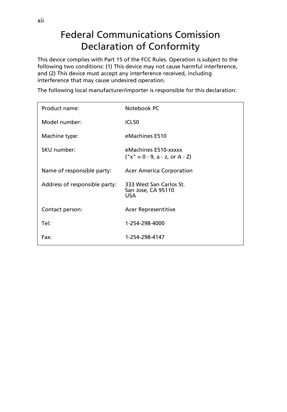 eMachines E510 Series User Manual | Page 12 / 64