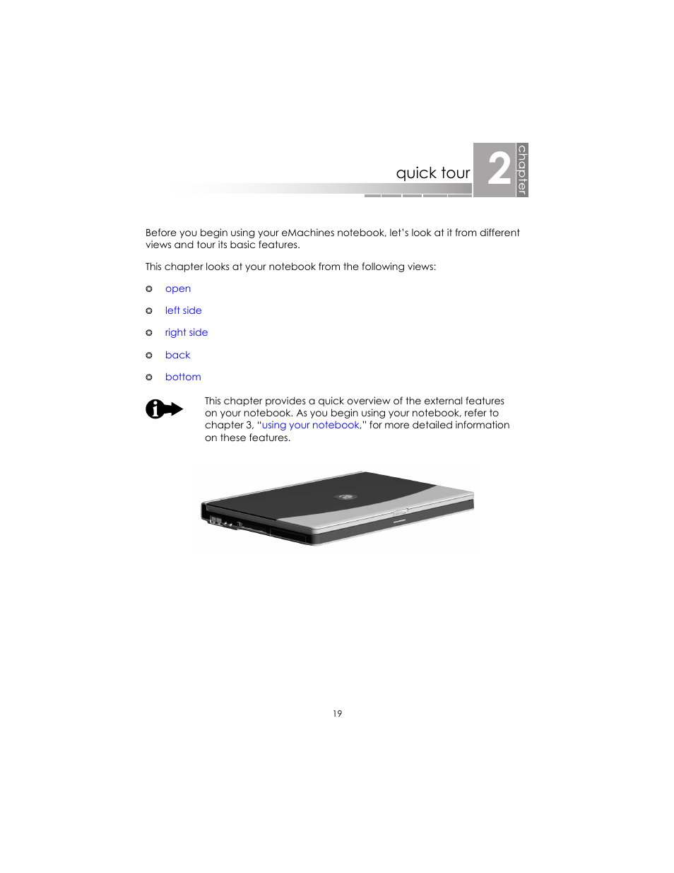 Quick tour | eMachines AAFW53700001K0 User Manual | Page 18 / 77