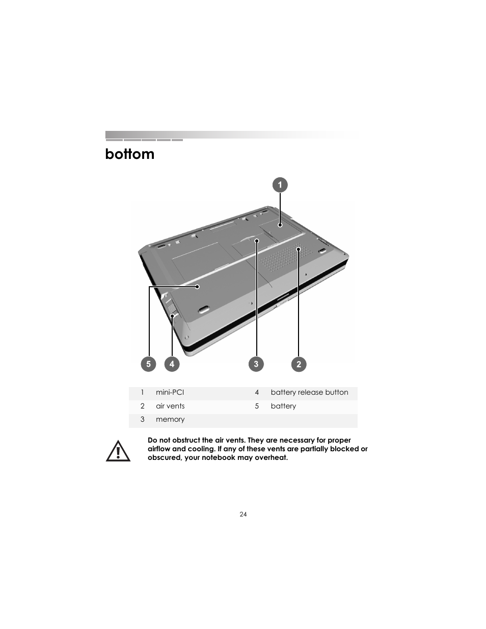 Bottom | eMachines AAFW53700001K0 User Manual | Page 23 / 77
