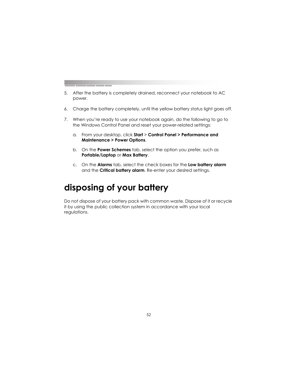 Disposing of your battery | eMachines AAFW53700001K0 User Manual | Page 51 / 77