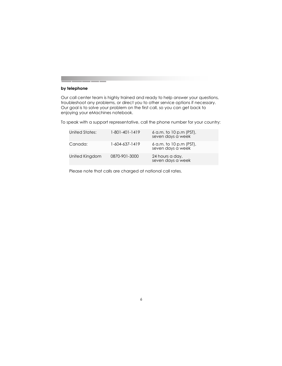 eMachines AAFW53700001K0 User Manual | Page 6 / 77