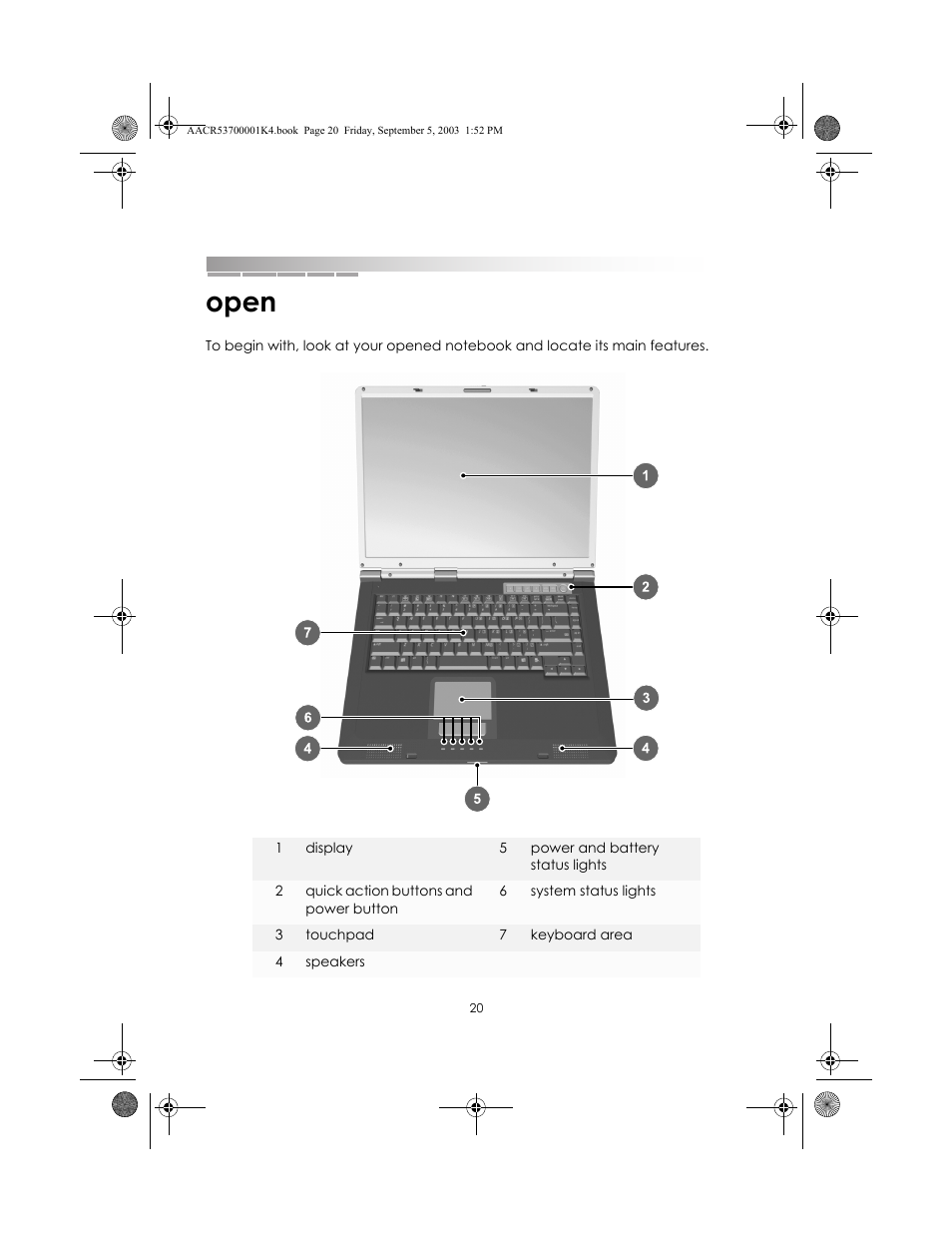 Open | eMachines Notebooks User Manual | Page 19 / 78