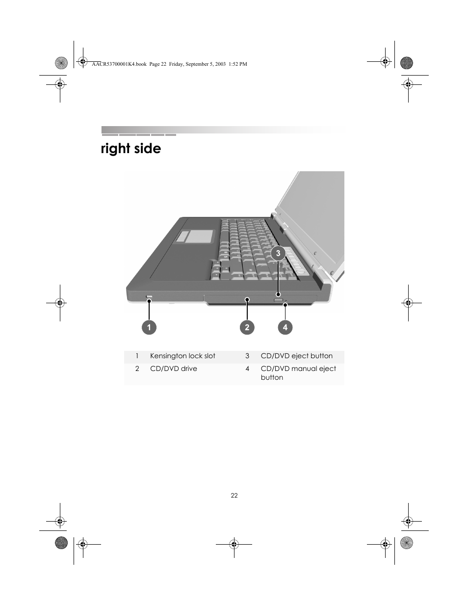 Right side | eMachines Notebooks User Manual | Page 21 / 78