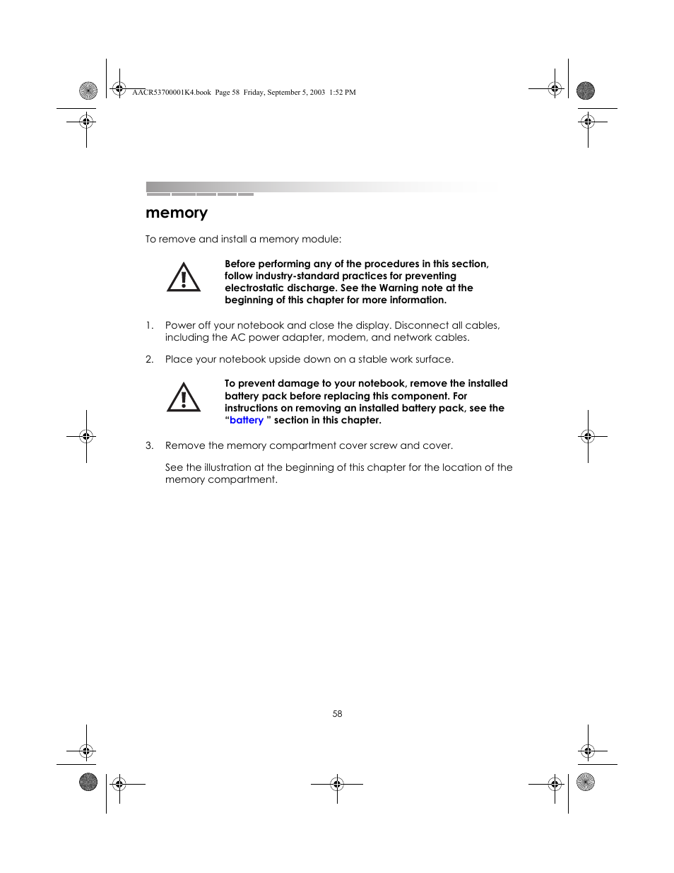 Memory | eMachines Notebooks User Manual | Page 56 / 78