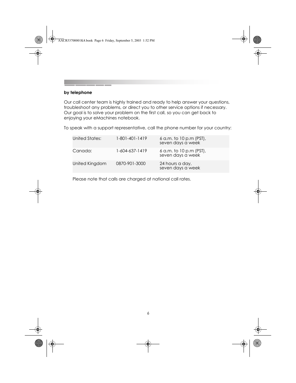 eMachines Notebooks User Manual | Page 6 / 78