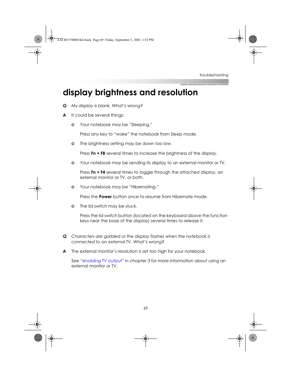 Display brightness and resolution | eMachines Notebooks User Manual | Page 67 / 78