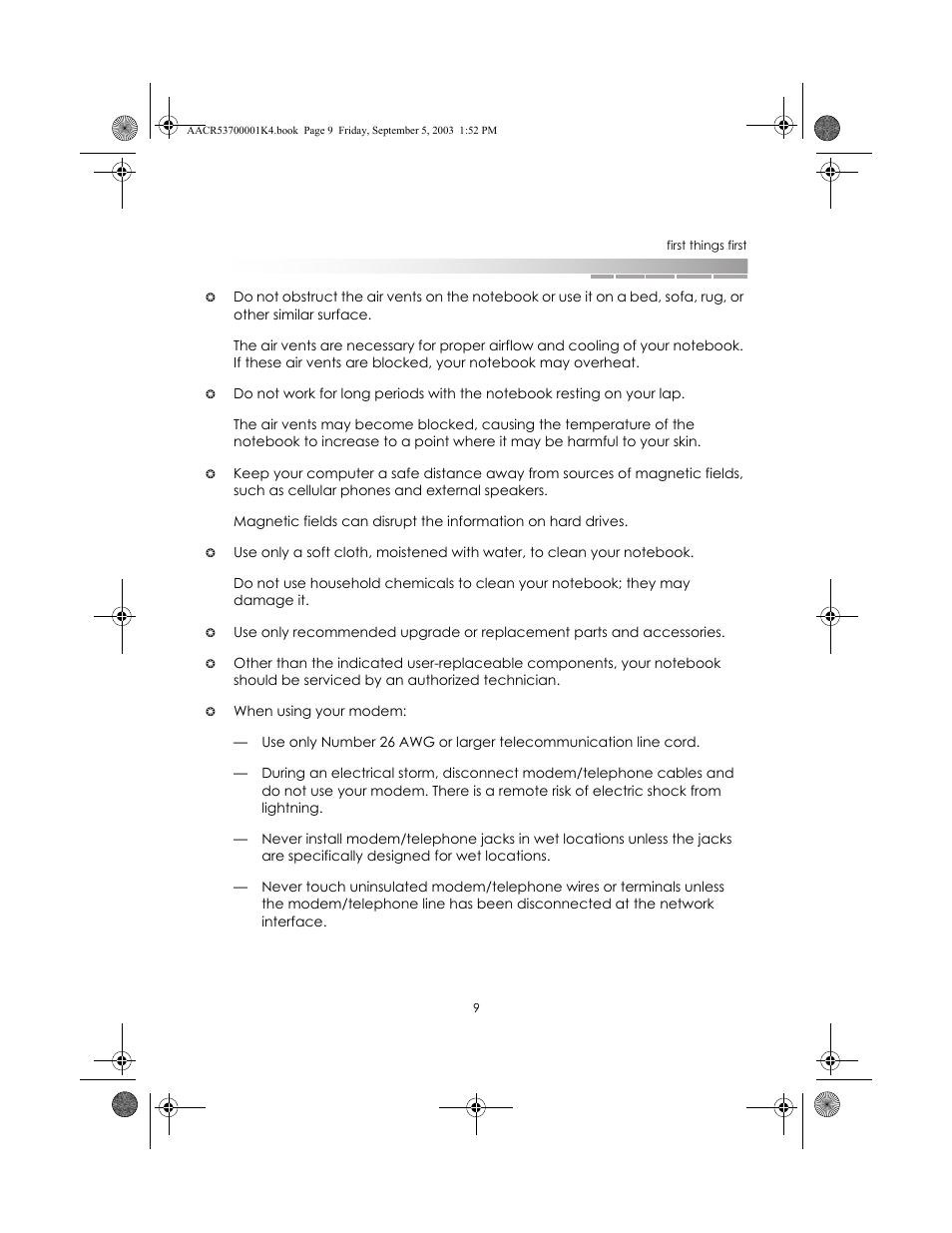 eMachines Notebooks User Manual | Page 9 / 78
