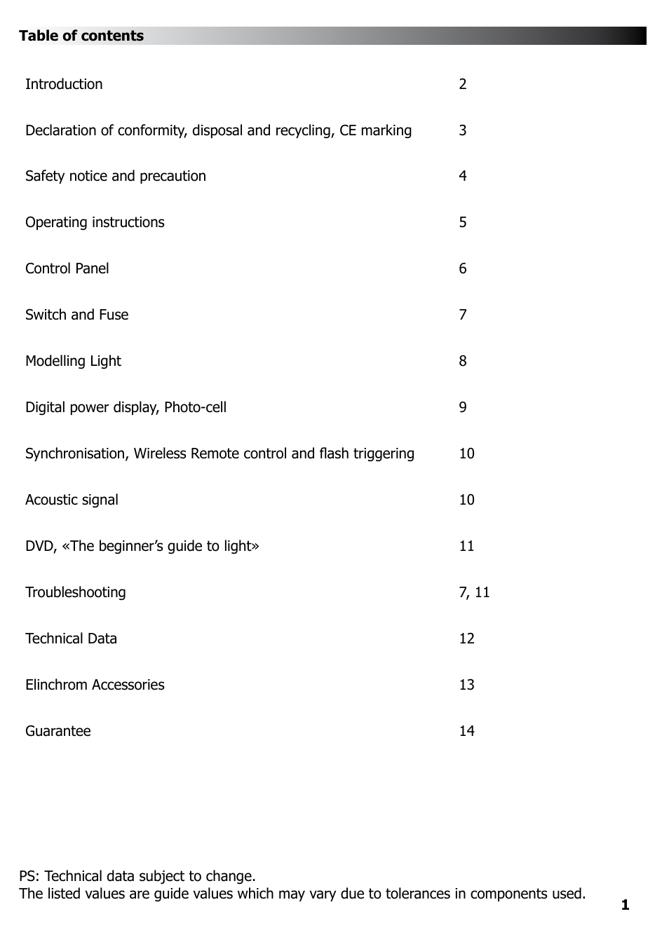 Elinca FX 100 User Manual | Page 2 / 16