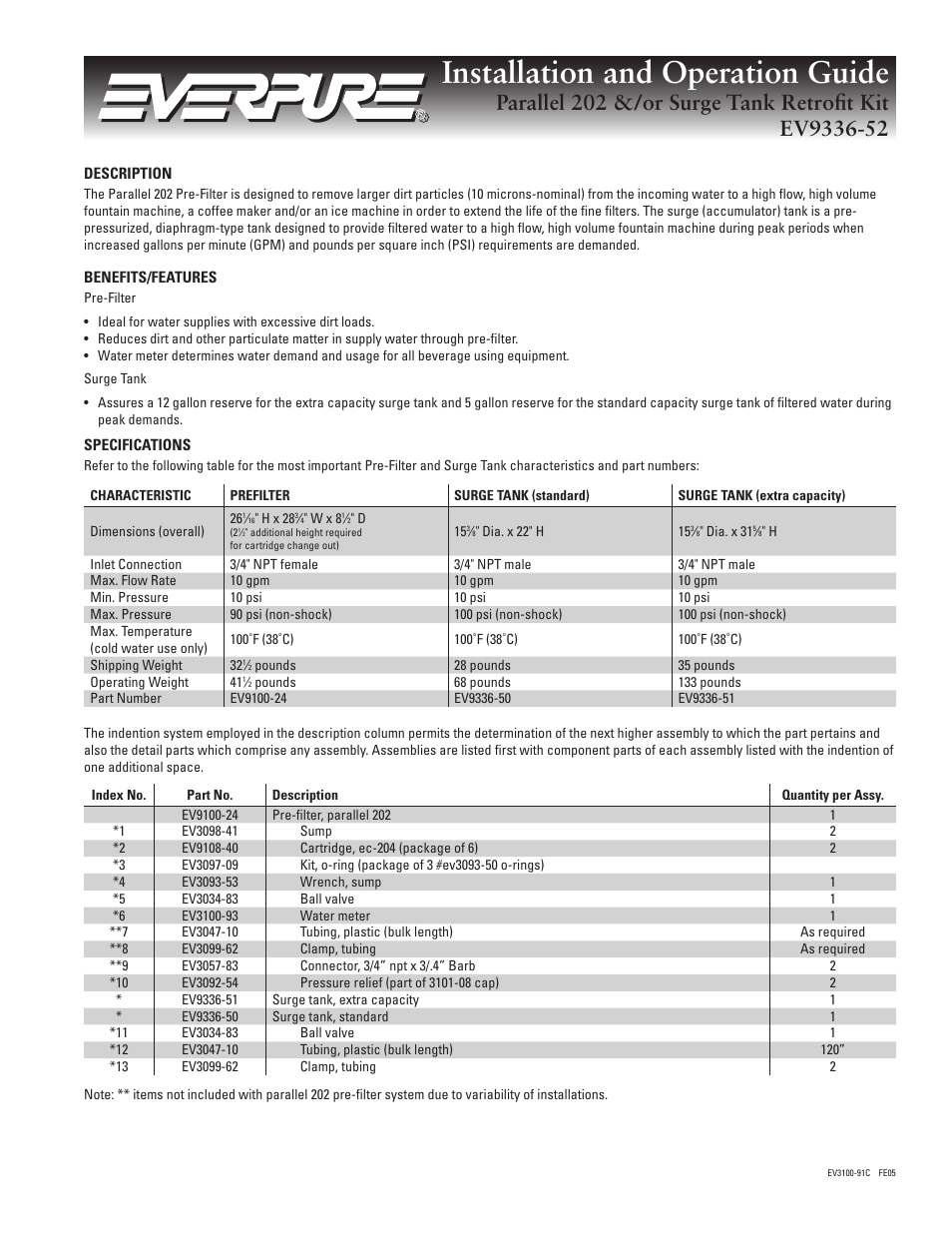 Everpure EV3097-09 User Manual | 4 pages