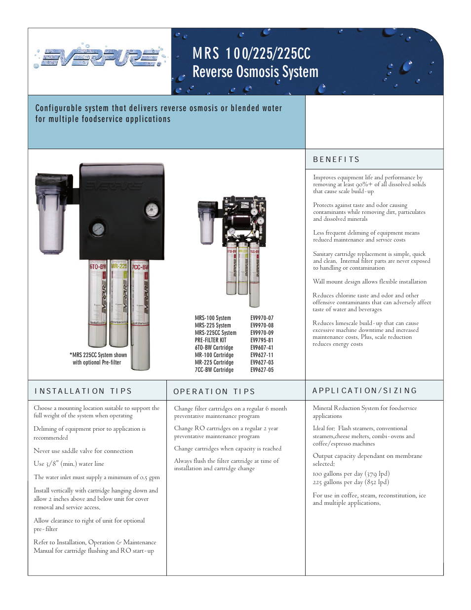 Everpure EV9970-08 User Manual | 2 pages