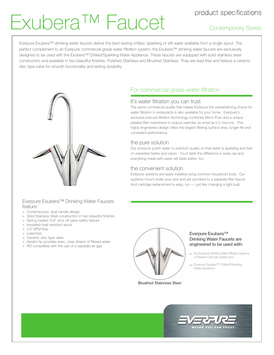 Everpure Exubera EV9008-31 User Manual | 2 pages