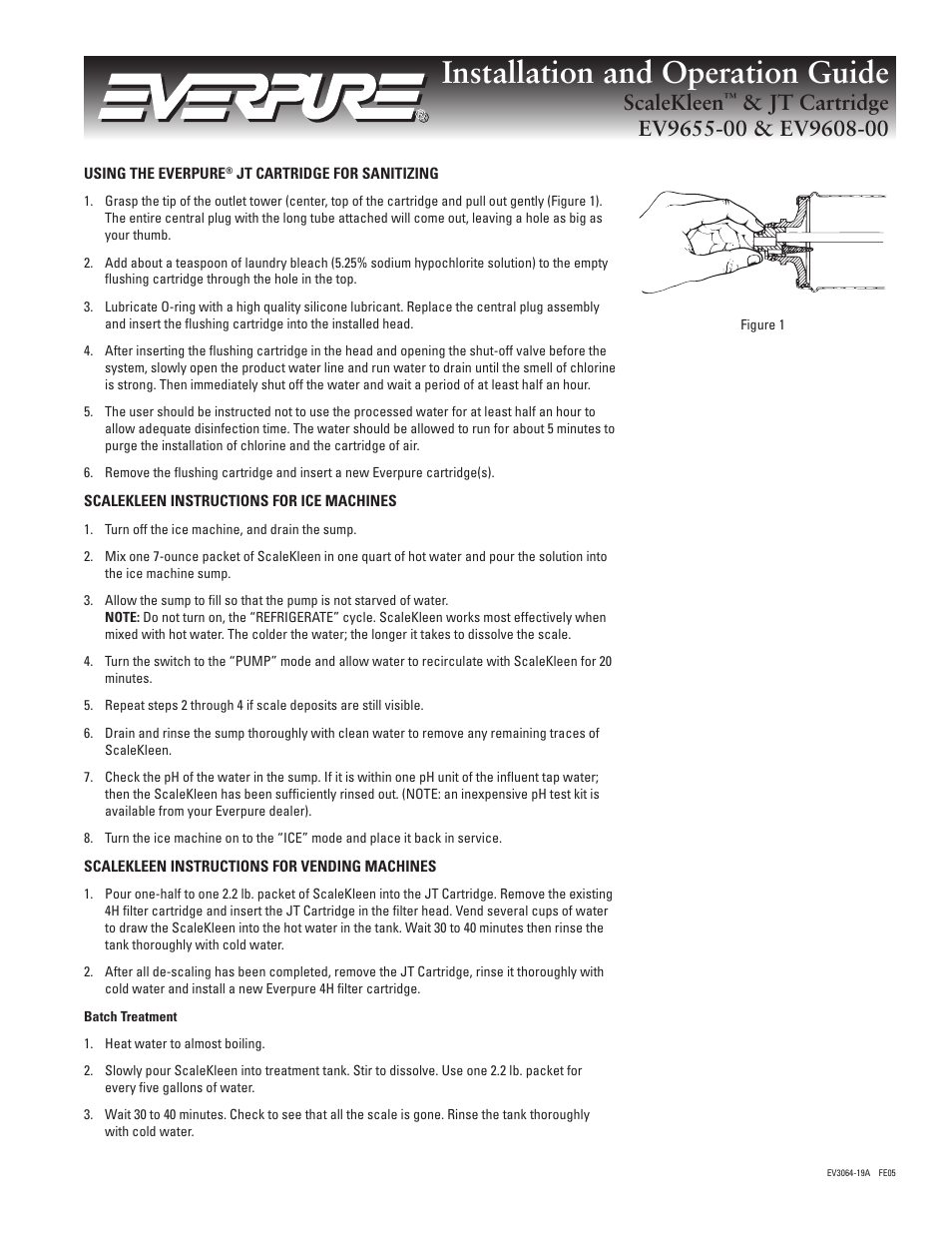 Everpure 4JT Cartridge EV9608-00 User Manual | 2 pages