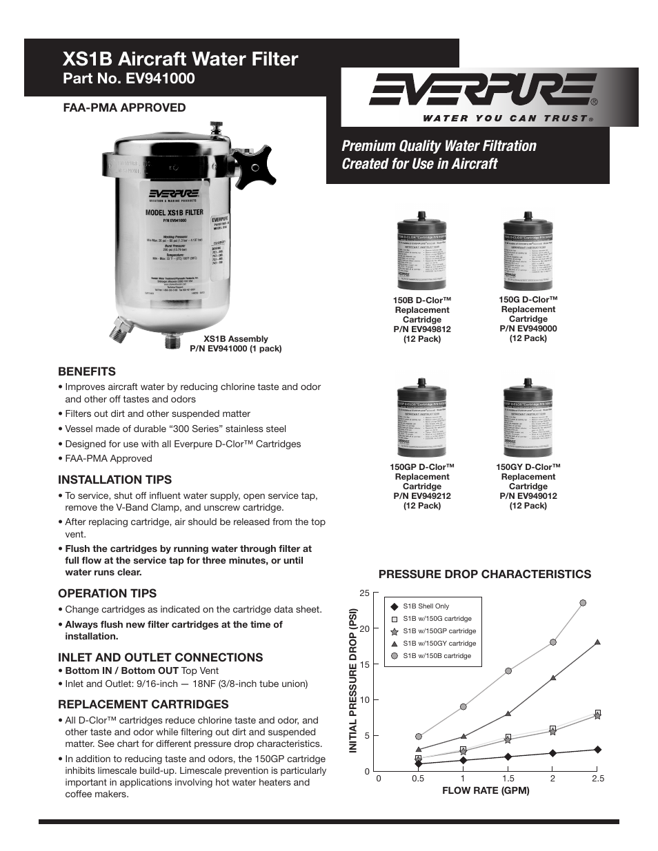 Everpure 150B D-Clor EV949812 User Manual | 2 pages