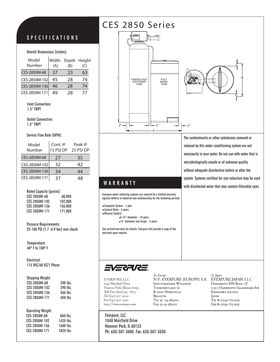 Ces 2850 series, Mrs-20t | Everpure CES 2850 Series User Manual | Page 2 / 2