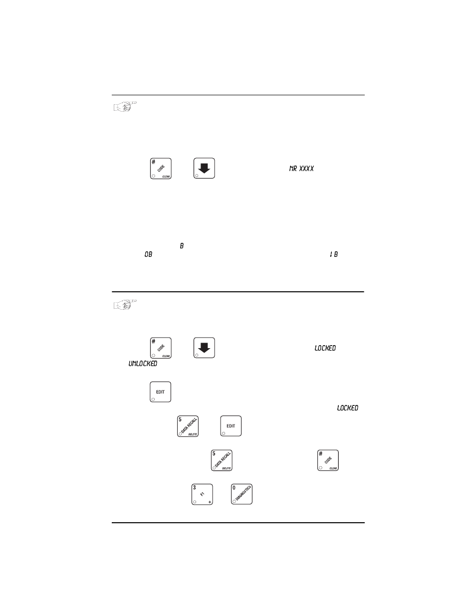 Enter a new data recall code, Lock or unlock mode or payout keys | Everpure 327 User Manual | Page 30 / 88