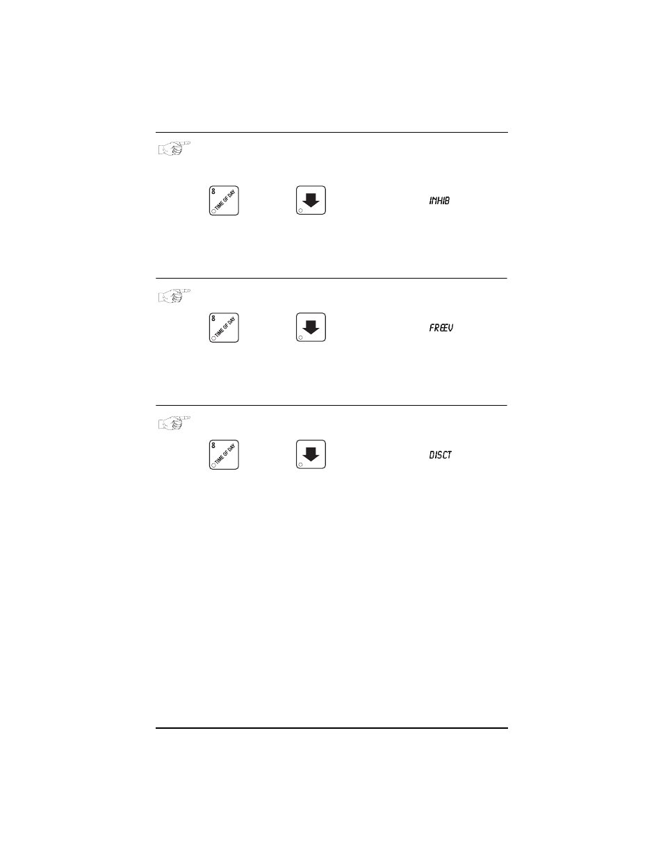 Set time-of-day inhibit vending, Set time-of-day free vending, Set time-of-day discount vending | Everpure 327 User Manual | Page 51 / 88