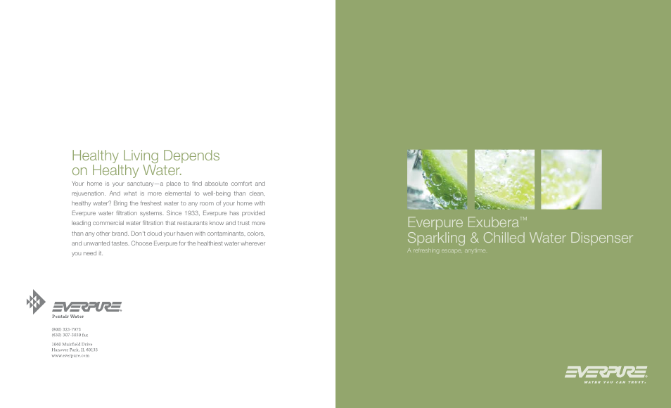 Everpure Exubera Sparkling & Chilled Water Dispenser User Manual | 5 pages