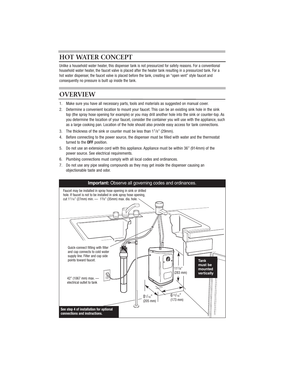 Overview hot water concept | Everpure CGHE1 User Manual | Page 3 / 8