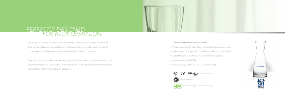 For your operation perfectly designed | Everpure ExuberaPRO Premium Carafe Water System User Manual | Page 6 / 9