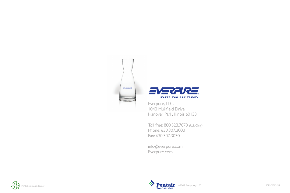 Everpure ExuberaPRO Premium Carafe Water System User Manual | Page 9 / 9