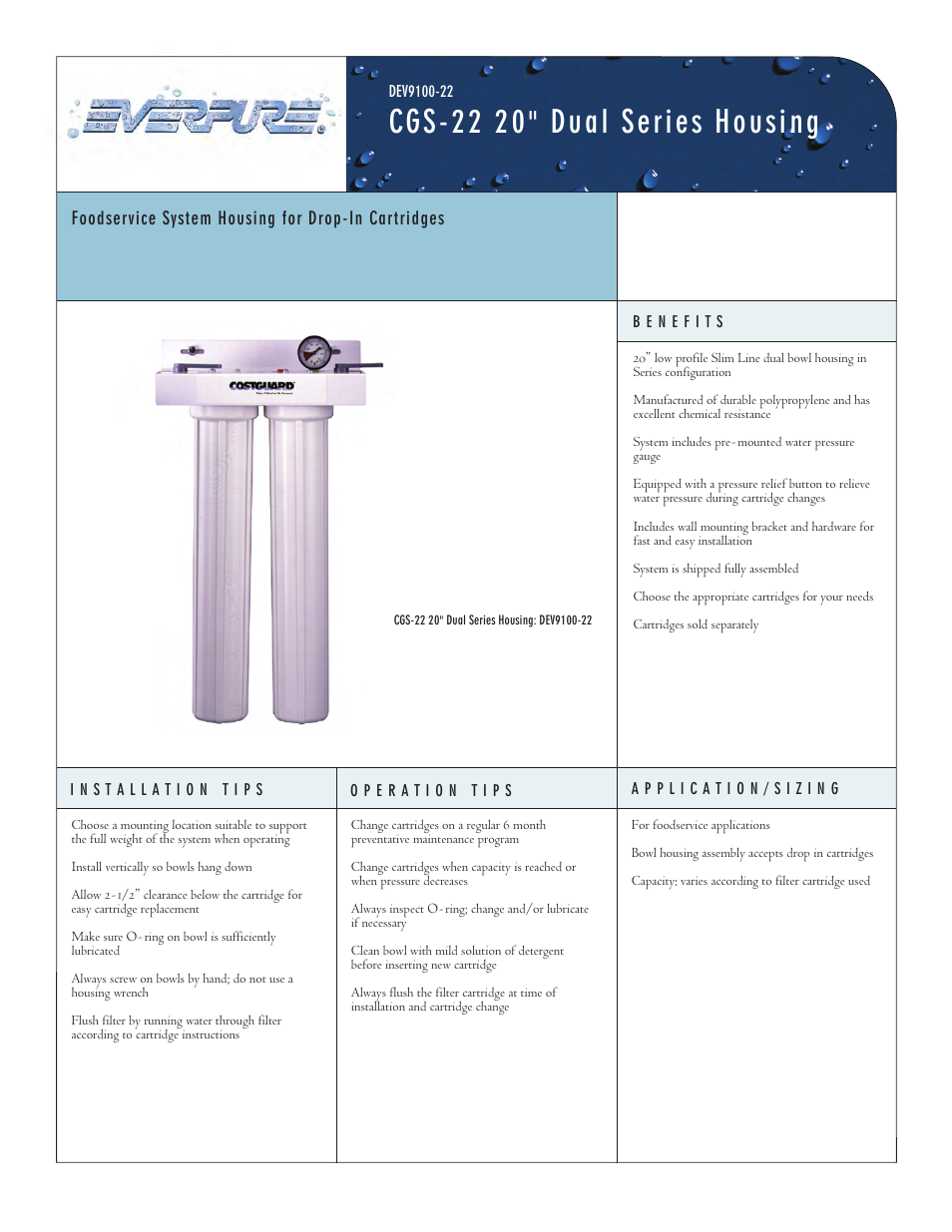 Everpure CGS-22 User Manual | 2 pages