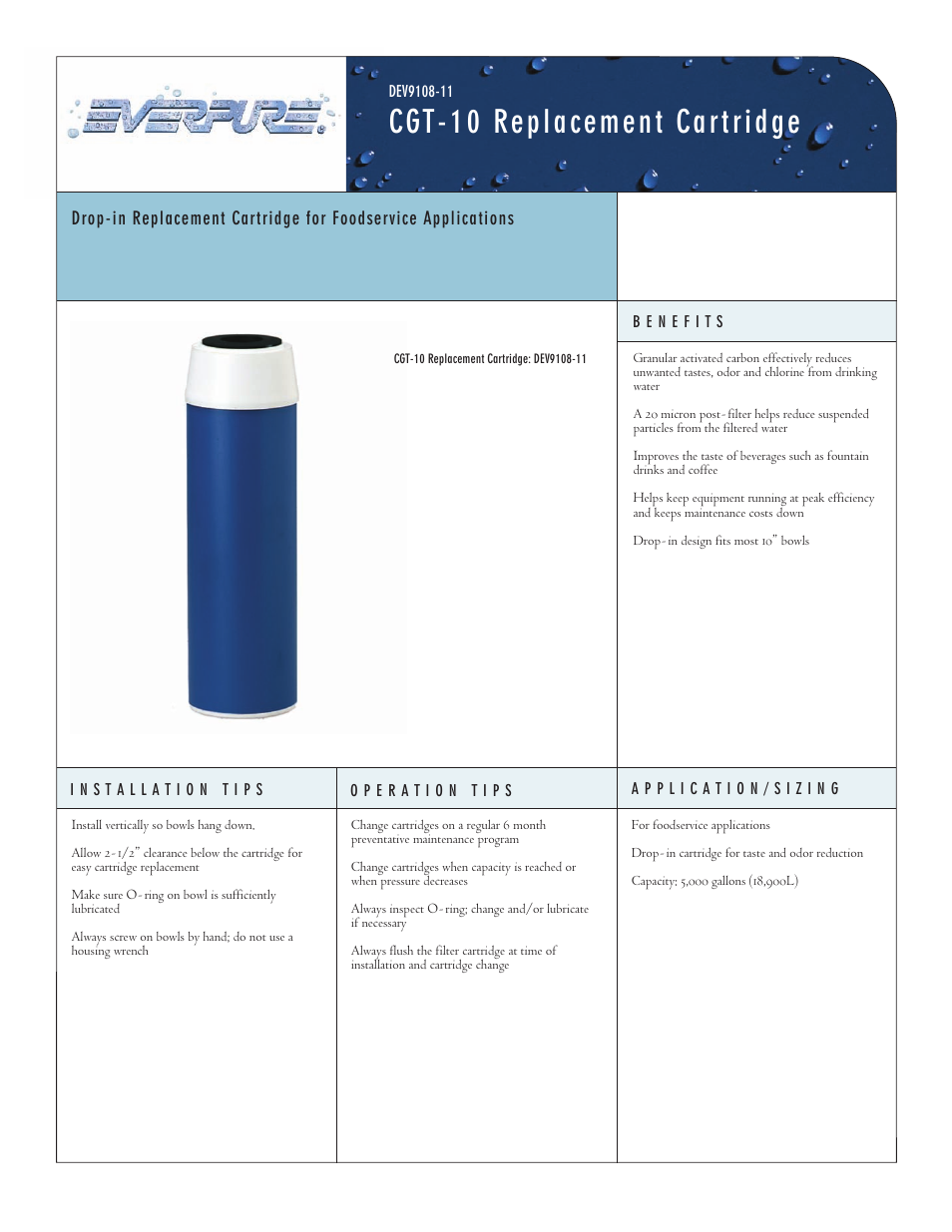 Everpure DEV9108-11 User Manual | 2 pages