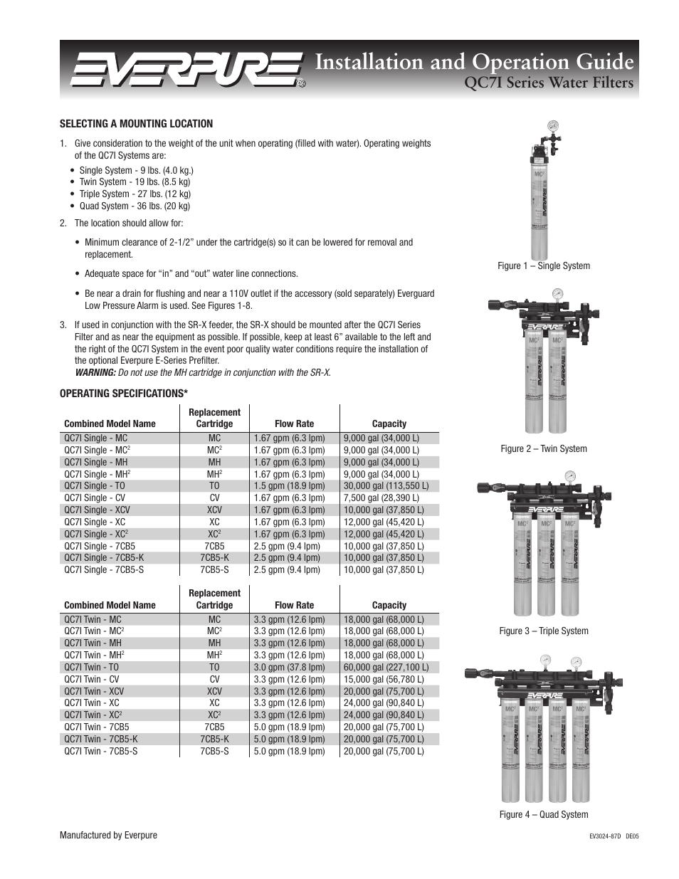 Everpure QC71 User Manual | 4 pages