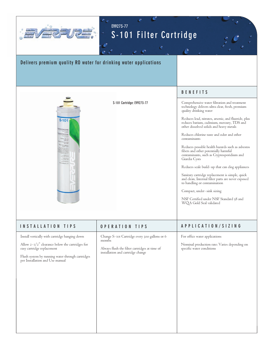 Everpure EV9273-77 User Manual | 2 pages