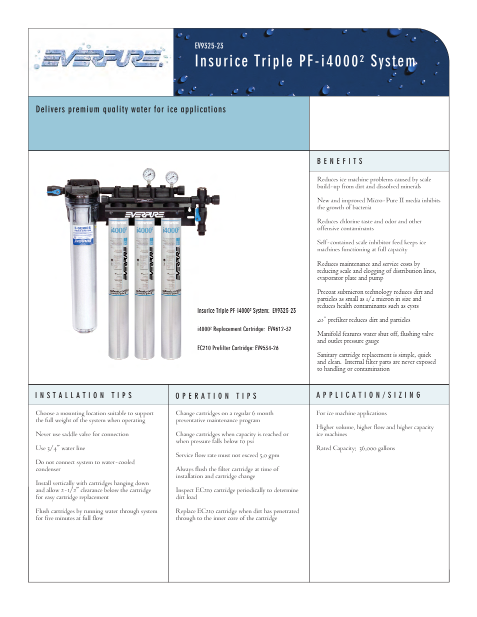 Everpure Insurice Triple PF-i4000 User Manual | 2 pages