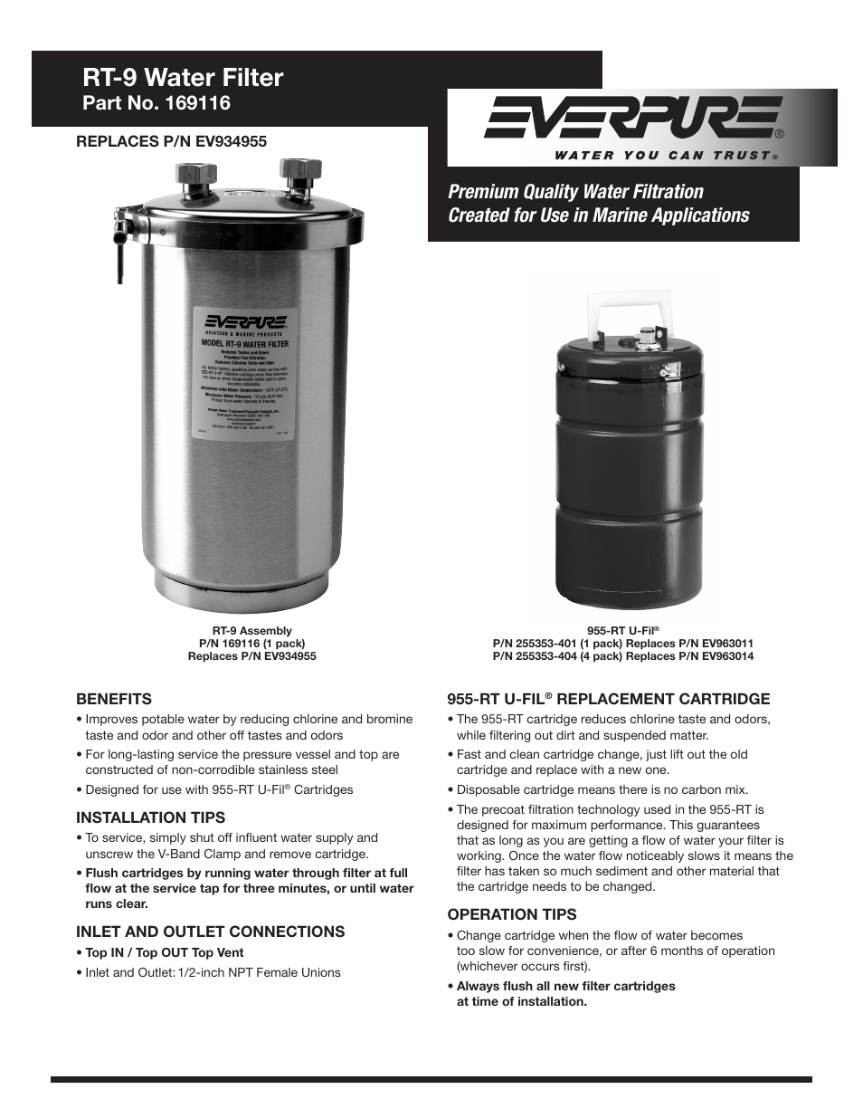 Everpure RT-9 User Manual | 2 pages