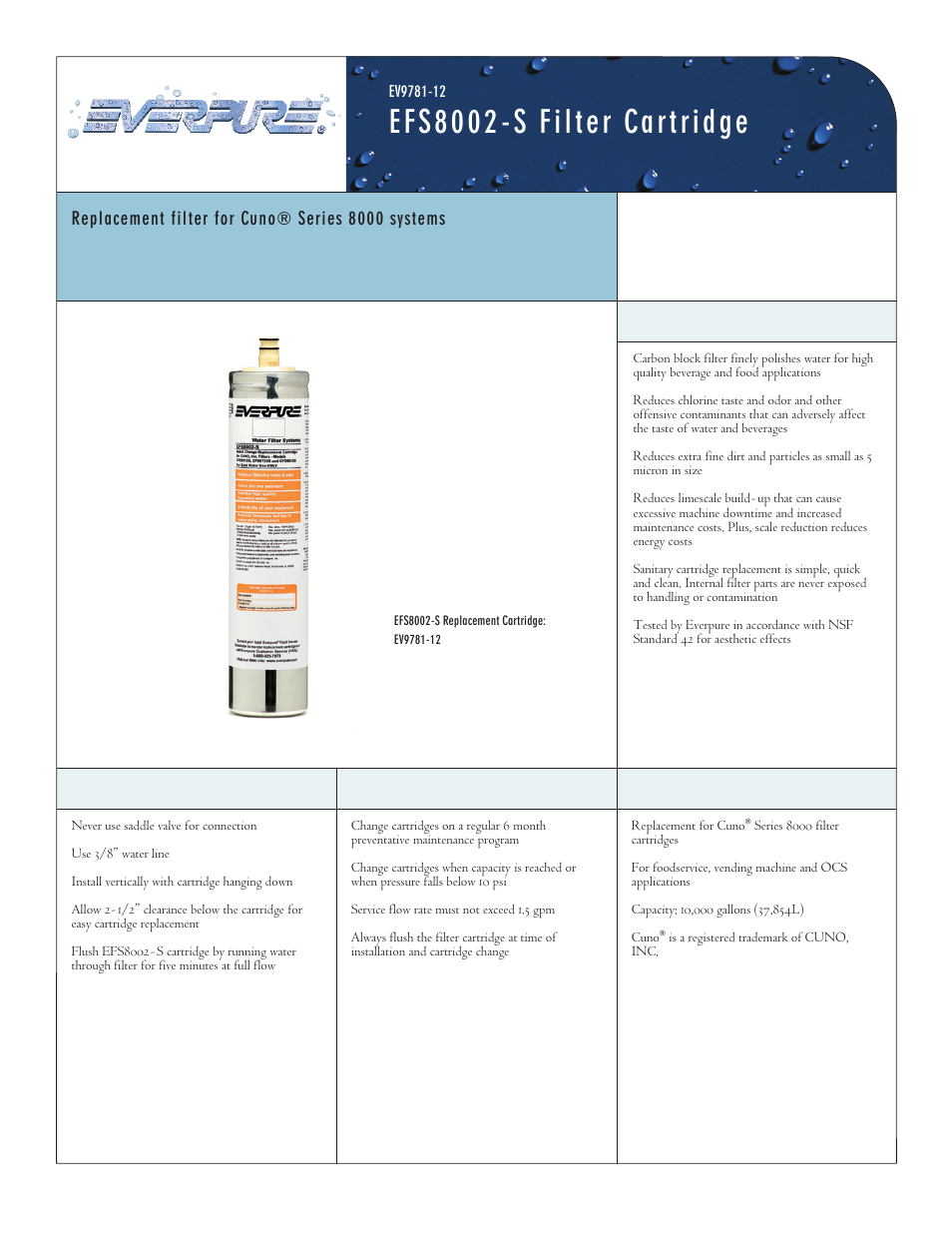 Everpure EV9781-12 User Manual | 2 pages
