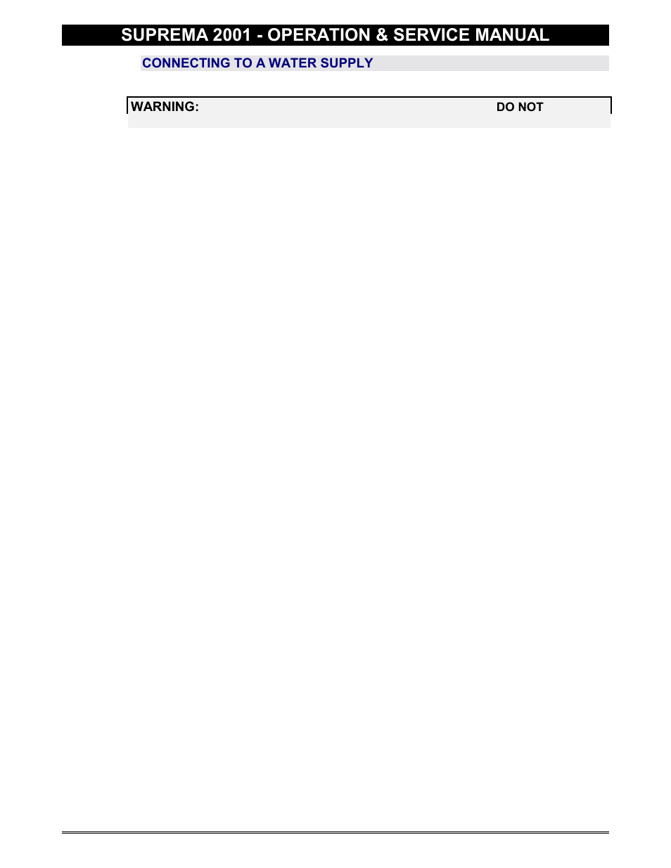 Connection to water source, Self-piercing valve, T" fittings | Connecting to a water supply, Suprema 2001 - operation & service manual | Everpure 2001 User Manual | Page 10 / 60