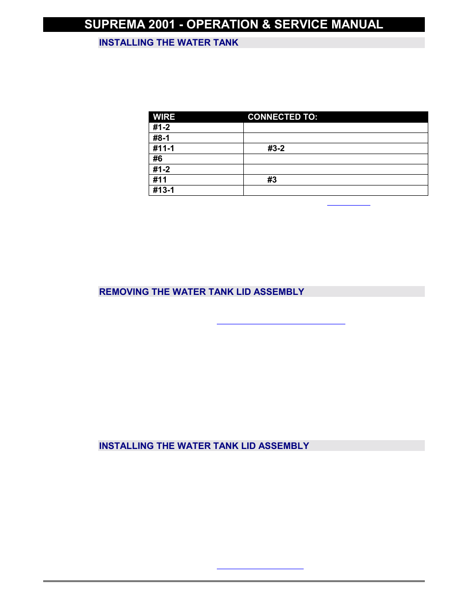 Water tank lid, Water tank lid assembly, Suprema 2001 - operation & service manual | Everpure 2001 User Manual | Page 47 / 60