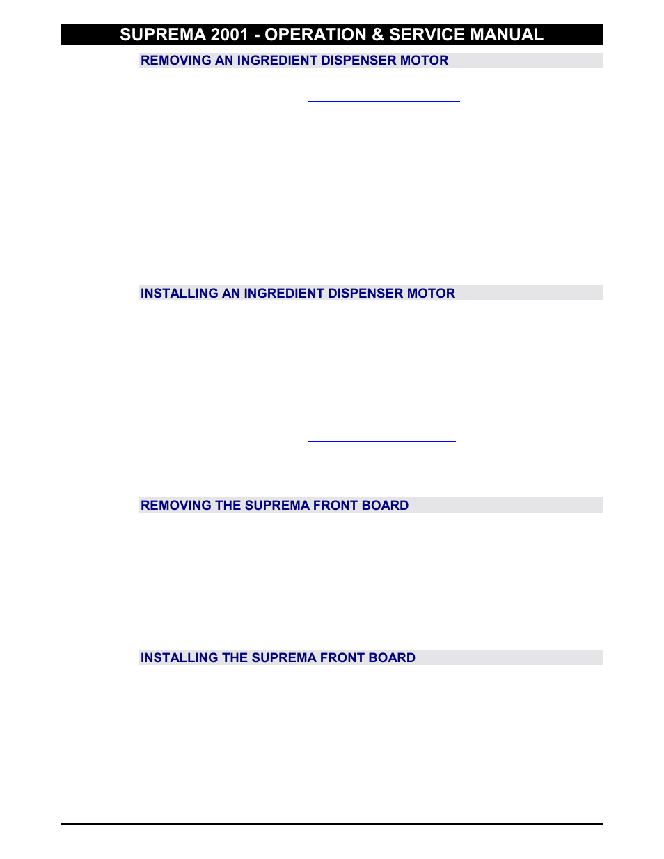 Dispenser motor, Front circuit board, Ingredient dispenser motor | Front board, Suprema 2001 - operation & service manual | Everpure 2001 User Manual | Page 51 / 60