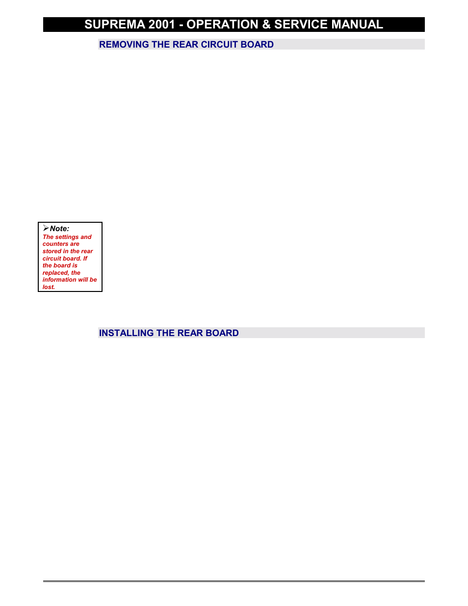 Rear circuit board, Suprema 2001 - operation & service manual | Everpure 2001 User Manual | Page 52 / 60