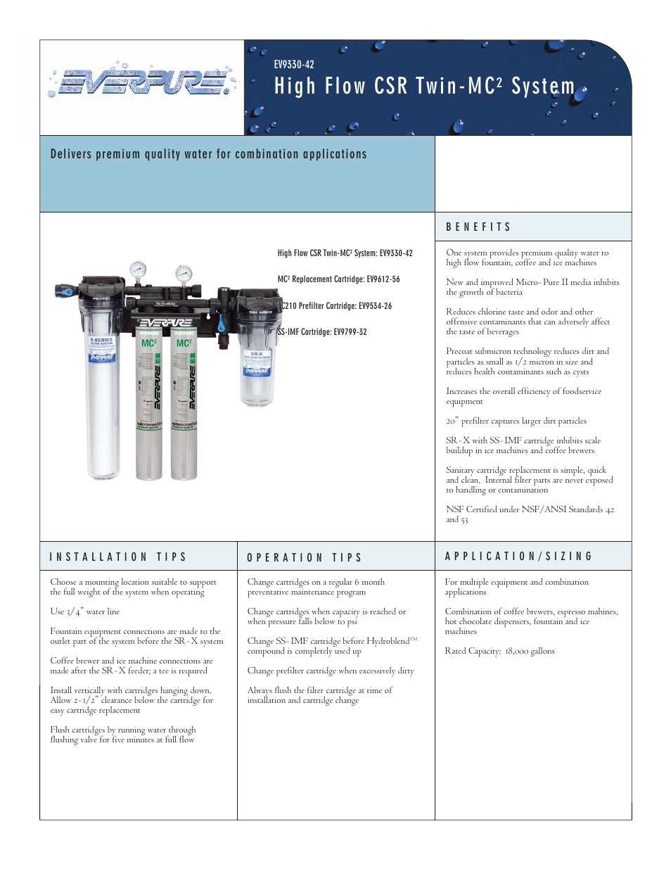 Everpure EV9330-42 User Manual | 2 pages