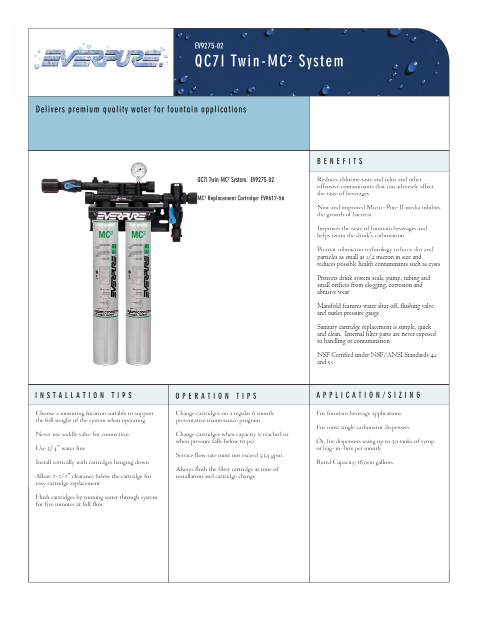 Everpure EV9275-02 User Manual | 2 pages