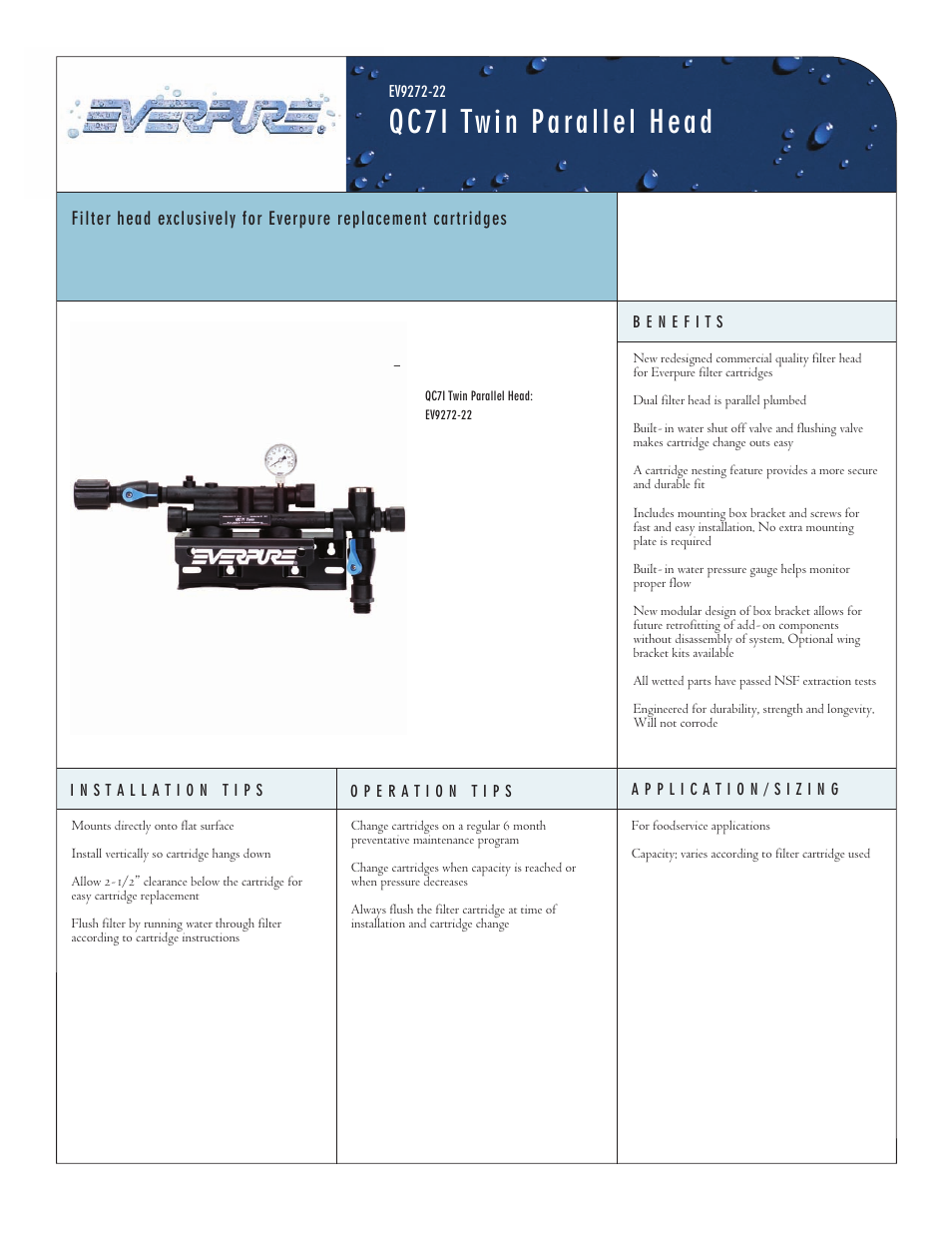 Everpure EV9272-22 User Manual | 2 pages