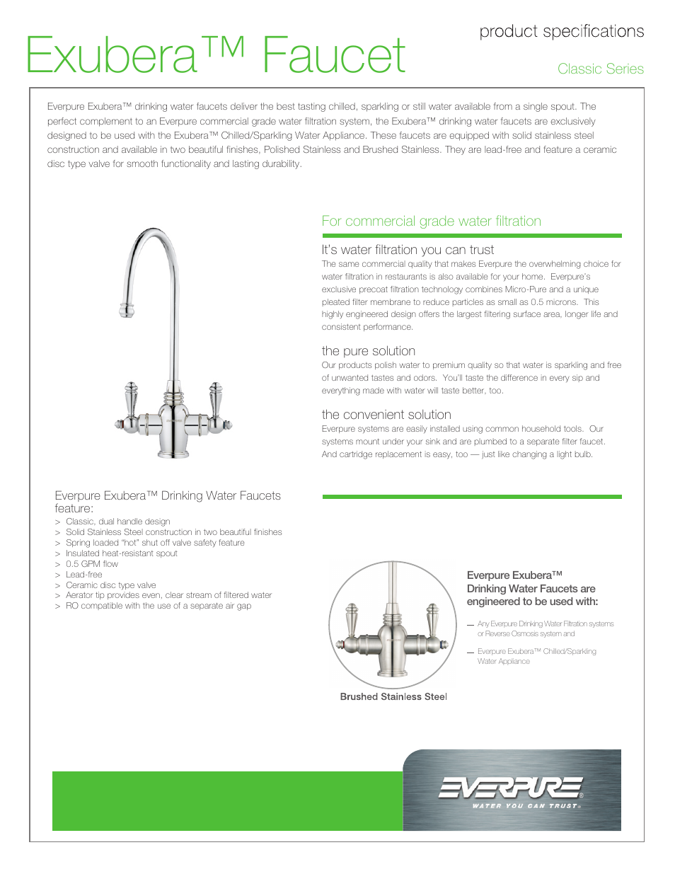 Everpure Exubera EV9007-31 User Manual | 2 pages