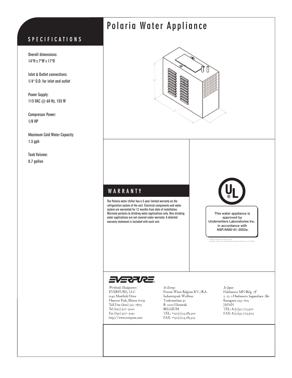 Polaria water appliance | Everpure Polaria EV9318-30 User Manual | Page 2 / 2