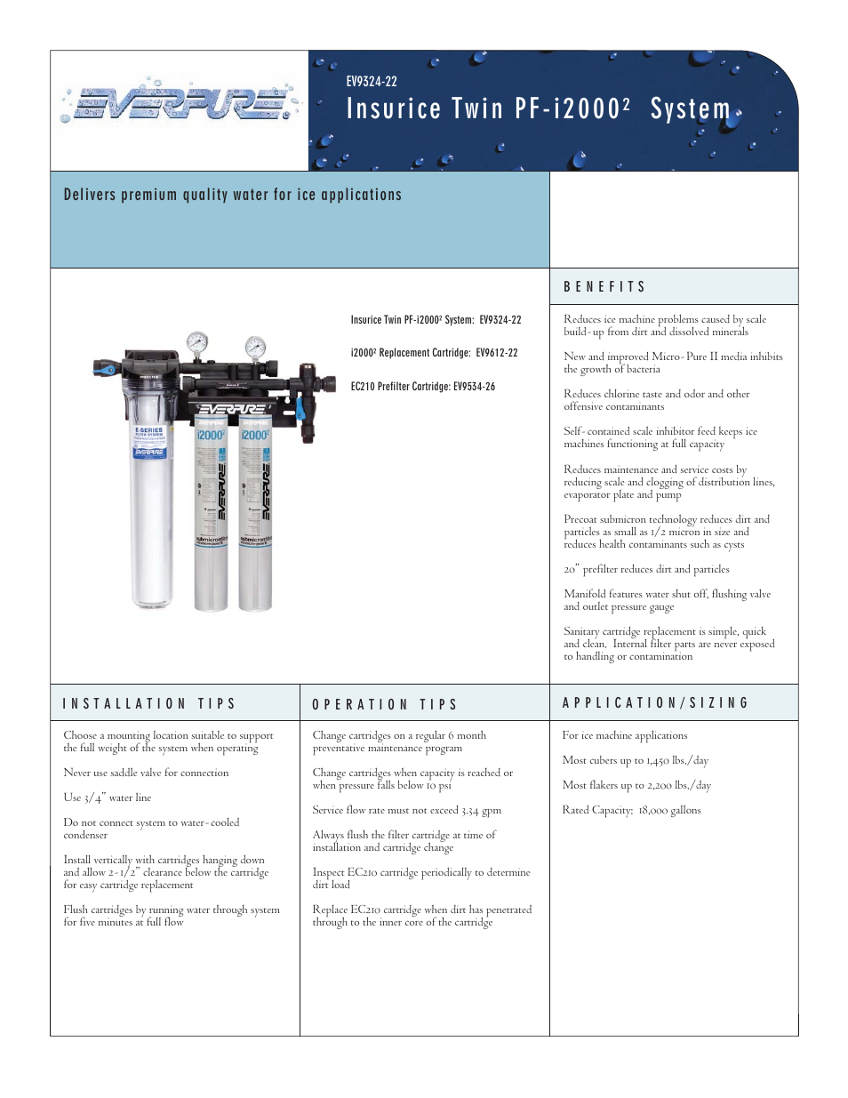 Everpure EV9324-22 User Manual | 2 pages