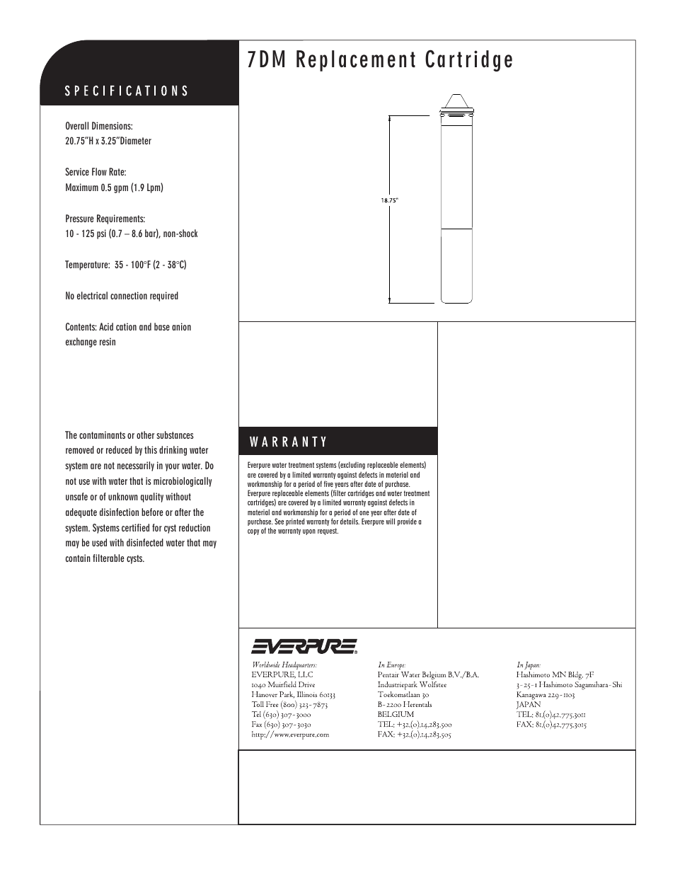 7dm replacement cartridge | Everpure EV9607-01 User Manual | Page 2 / 2