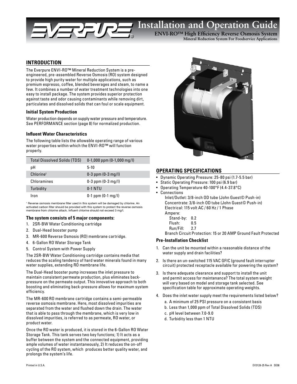 Everpure ENVI-RO User Manual | 16 pages