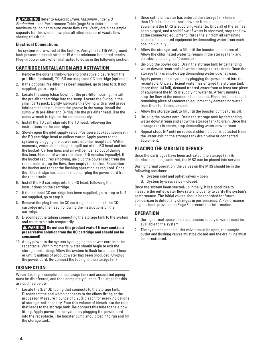 Everpure MRS Reverse Osmosis System MRS-100CC User Manual | Page 4 / 8