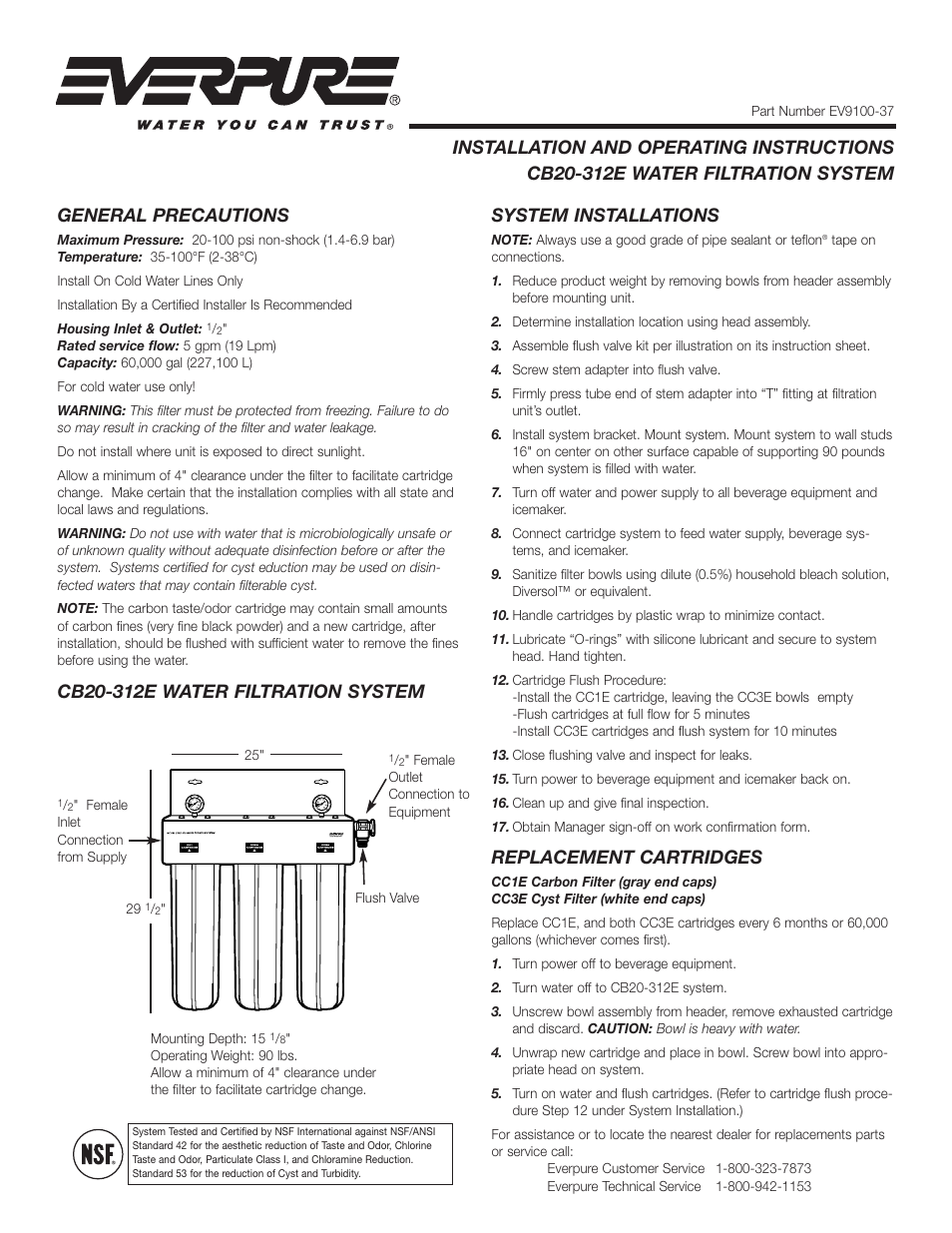 Everpure CB20-312E User Manual | 2 pages