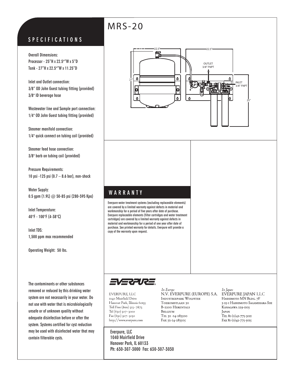 Mrs-20, Mrs-20t | Everpure 4CB5-MR Cartridge E17-17 User Manual | Page 2 / 2